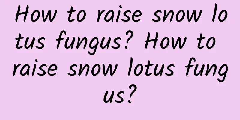 How to raise snow lotus fungus? How to raise snow lotus fungus?