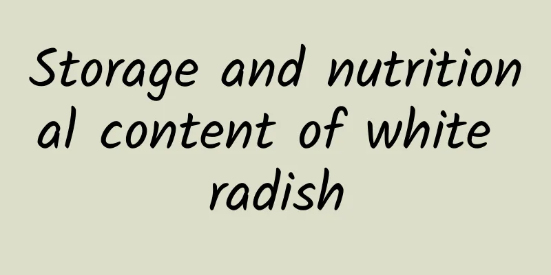 Storage and nutritional content of white radish