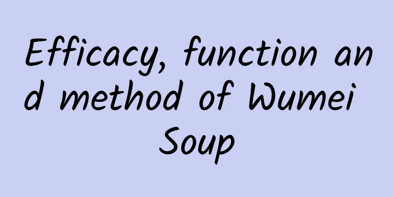 Efficacy, function and method of Wumei Soup