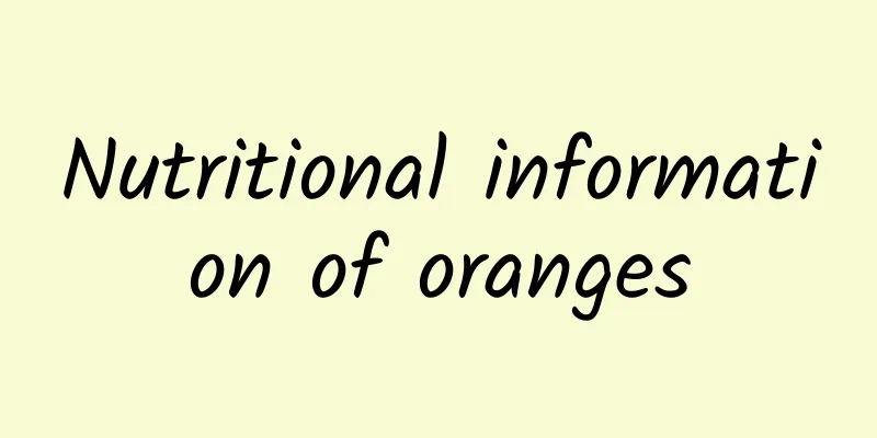 Nutritional information of oranges