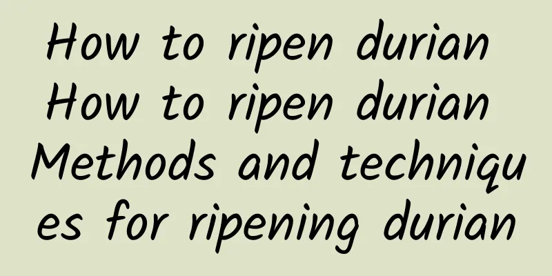 How to ripen durian How to ripen durian Methods and techniques for ripening durian