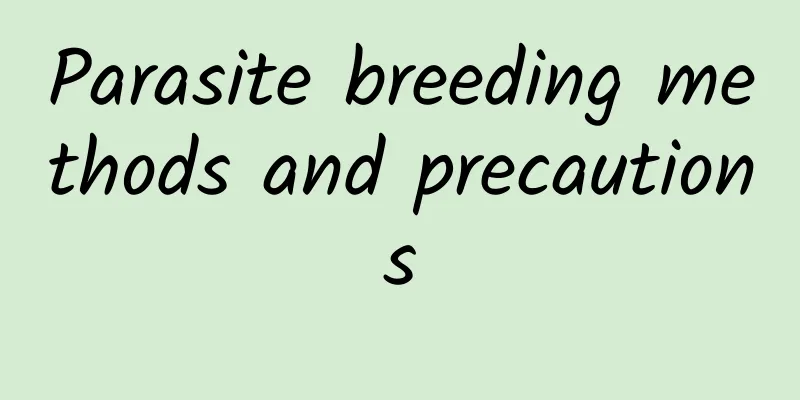 Parasite breeding methods and precautions