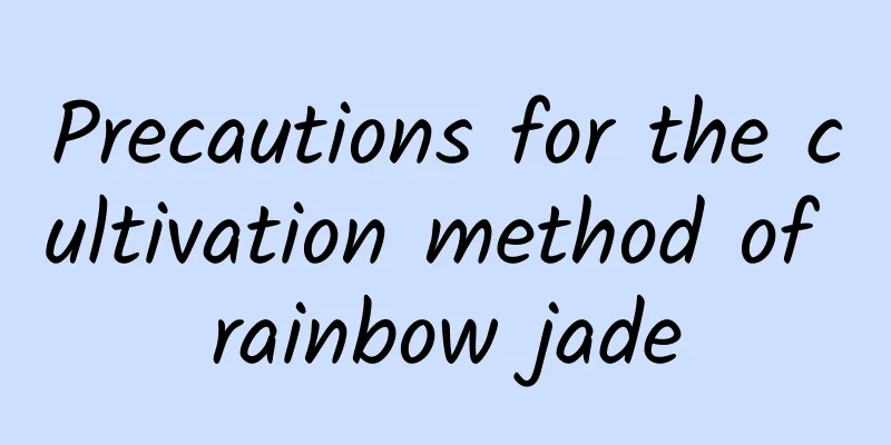 Precautions for the cultivation method of rainbow jade