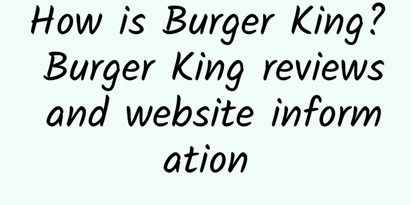 How is Burger King? Burger King reviews and website information