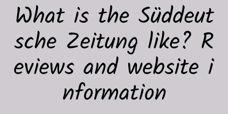 What is the Süddeutsche Zeitung like? Reviews and website information