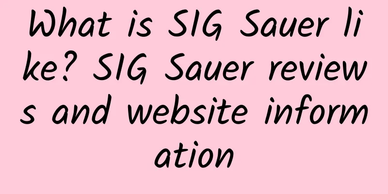 What is SIG Sauer like? SIG Sauer reviews and website information