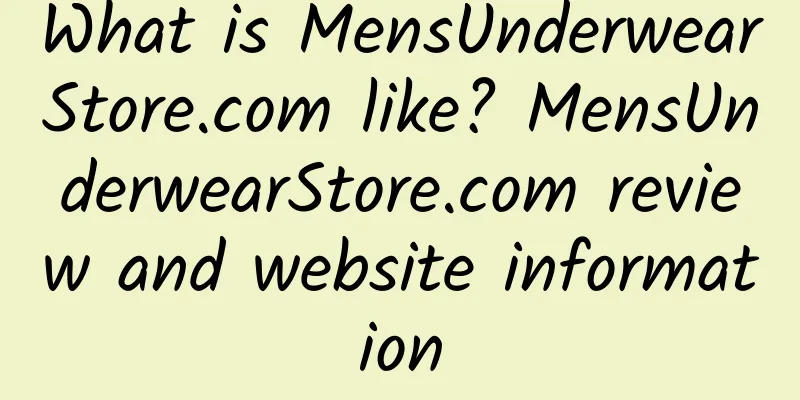 What is MensUnderwearStore.com like? MensUnderwearStore.com review and website information