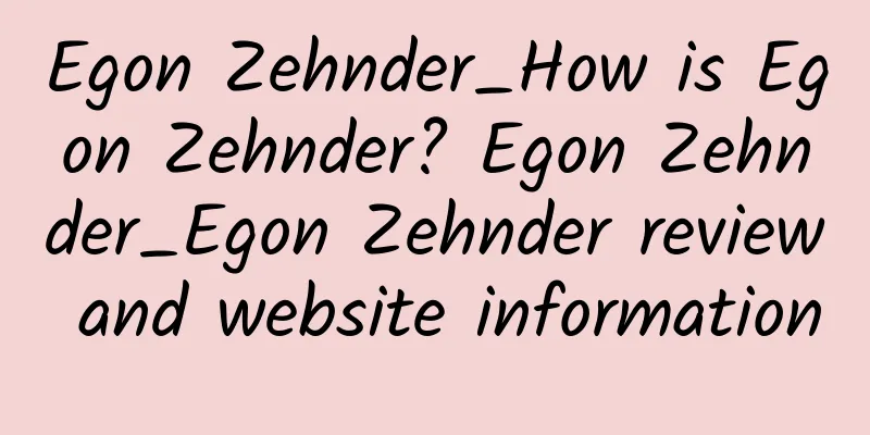 Egon Zehnder_How is Egon Zehnder? Egon Zehnder_Egon Zehnder review and website information