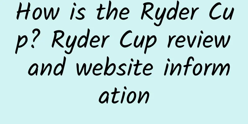How is the Ryder Cup? Ryder Cup review and website information