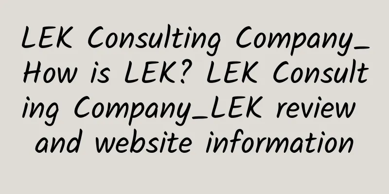 LEK Consulting Company_How is LEK? LEK Consulting Company_LEK review and website information