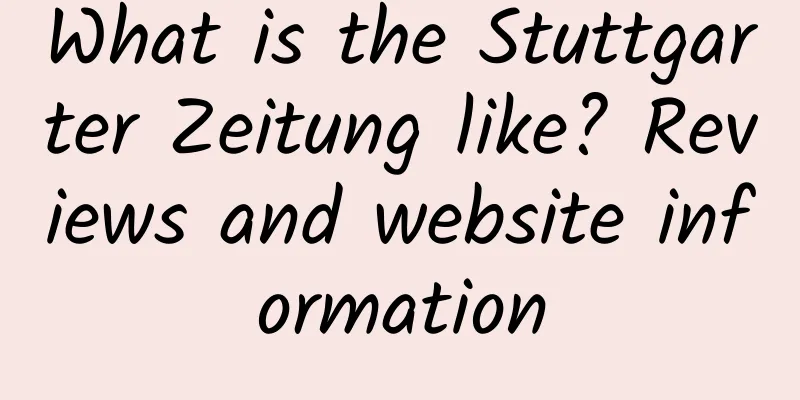 What is the Stuttgarter Zeitung like? Reviews and website information